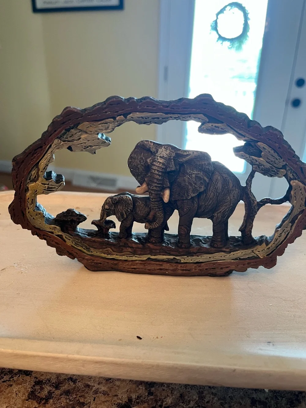 Elephant Family Resin Decor - Brown no chips or defects
